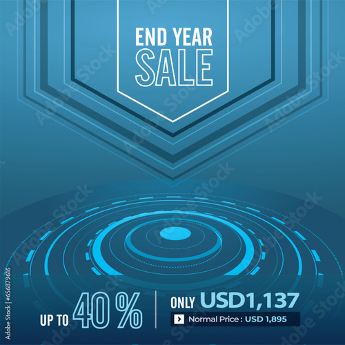 Promotion product flyer and leaflet template design for business. Social media advertising for electronic product.