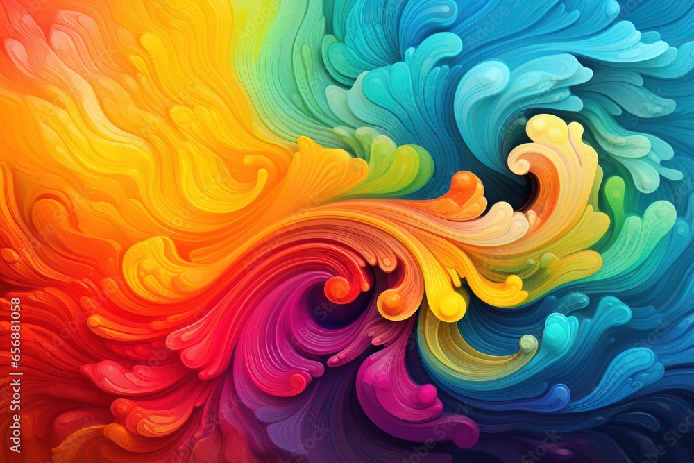 Background abstract of a Dynamic Multicolored Smoke Waves, fabric shapes, swirls and gradients