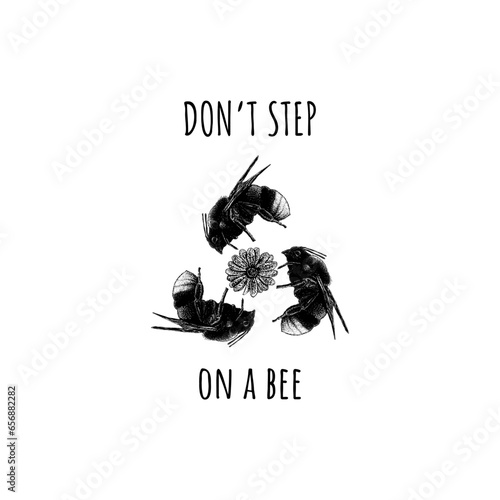 Don't Step on a Bee Day hand drawing vector isolated on background.