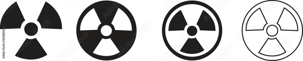 set of black Radioactive icons nuclear symbol. Uranium reactor radiation hazard. Radioactive toxic danger sign design isolated on transparent background. Nuclear bomb symbol. Danger icons. set of black Radioactive icons nuclear symbol. Uranium reactor radiation hazard. Radioactive toxic danger sign design isolated on transparent background. Nuclear bomb symbol. Danger icons.