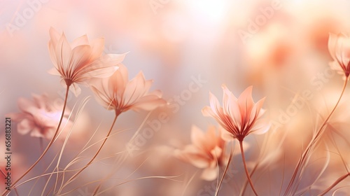 Beautiful flowers with soft light and blurred background in spring season