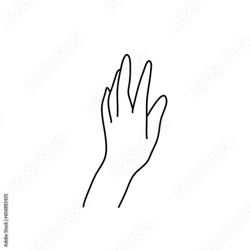 Woman's hand icon line. Vector Illustration of Elegant female hands. Lineart in a trendy minimalist style.