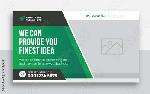 Business youtube thumbnail and web banner template