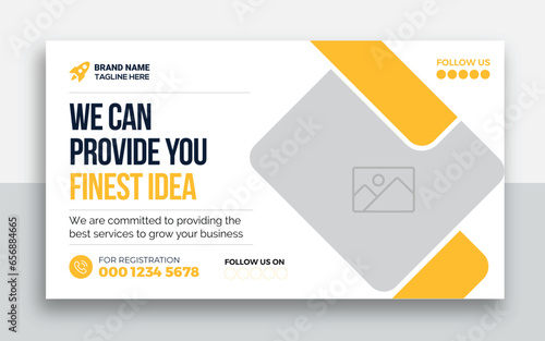 Business youtube thumbnail and web banner template