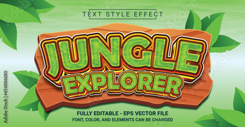 Jungle Explorer Text Style Effect. Editable Graphic Text Template.