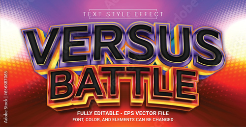 Versus Battle Text Style Effect. Editable Graphic Text Template.