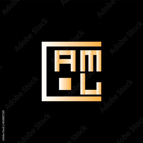 AML letter logo abstract creative design. AML unique design, AML minimalist element design.	