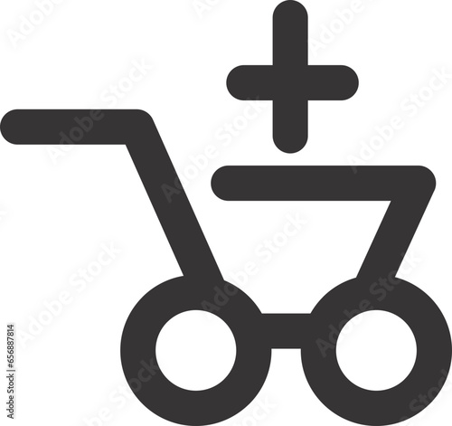 shopping cart with plus sign