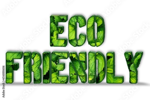 Eco friendly words made of green leafs, Zero carbon concept, green nature background. concept eco earth day,Eco friendly