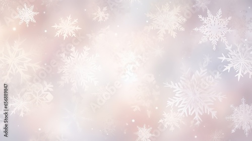 Winter background with abstract snowflakes  bokeh effect. New Year  Christmas background.