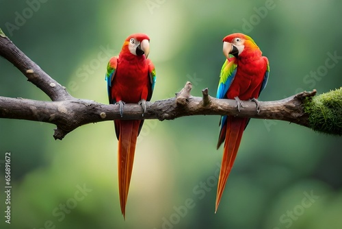 red and yellow macaw generated by AL the technology © asia