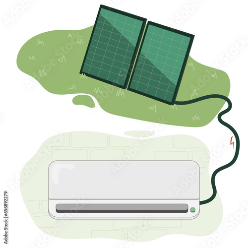 air conditioning powered by solar panels