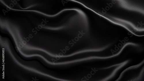 Black wavy fabric motion background, silky black wavy fabric background, 4k video