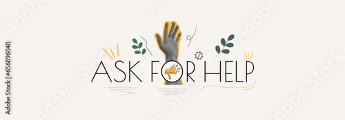 Ask for help banner. Modern design.