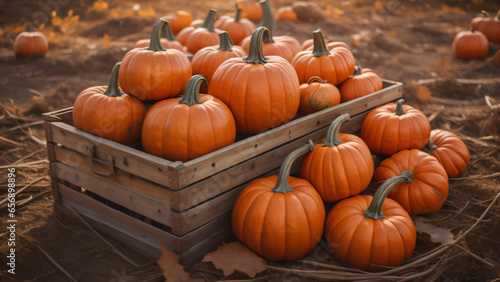 Autumn harvest pumpkin and squash background