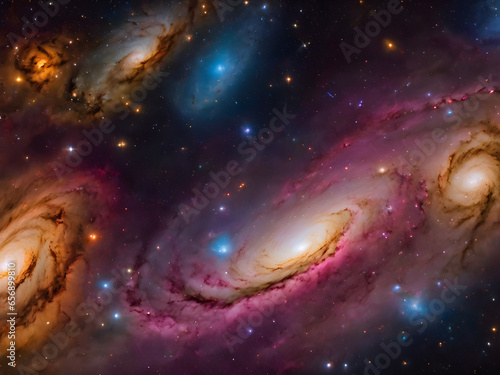 Three galaxies collapse and become one to become beautiful and go to infinity