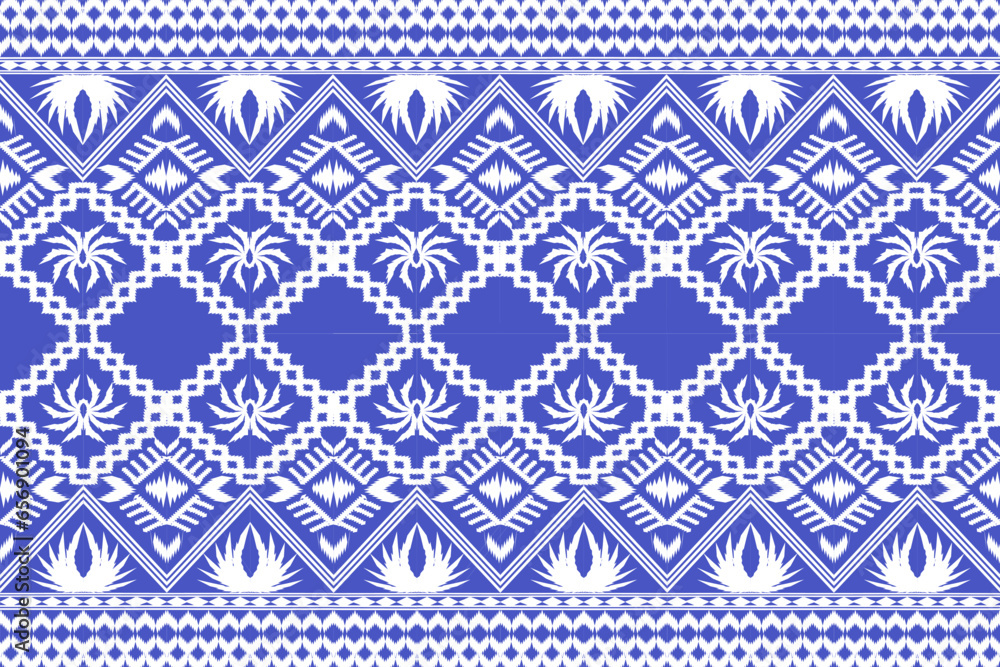 Classic oriental fabric pattern on a blue background, suitable forwallpaper,decoration, fashion, illustration, textile, texture, design, pattern, design, print, graphic, classic, geometric, element, 