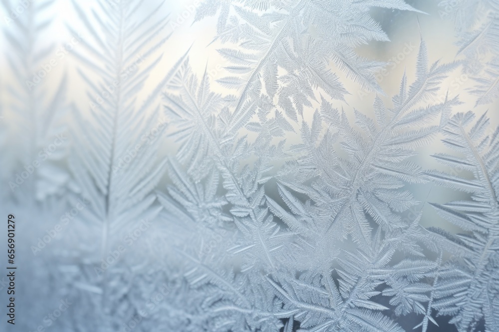 macro shot of frost patterns on a window macro shot of frost patterns on a window