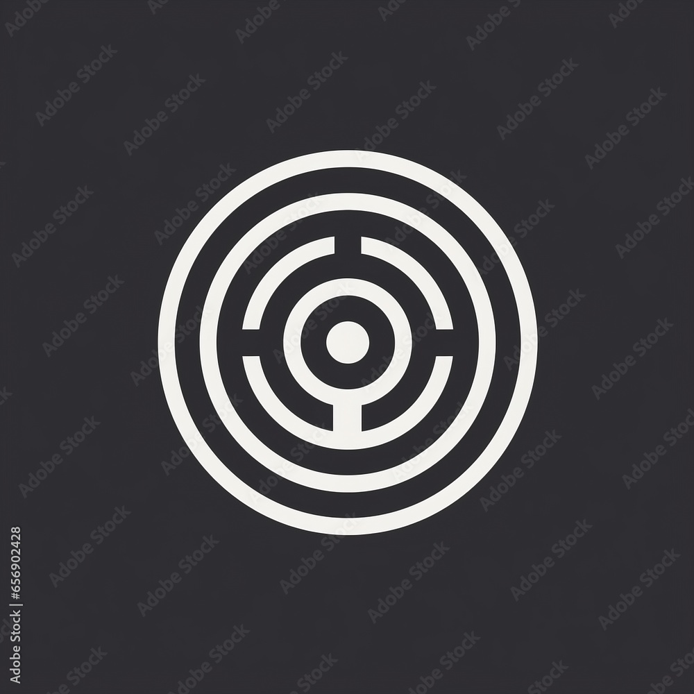 Circular minimalist logo design, 2D, AI-generative Circular minimalist logo design, 2D, AI-generative