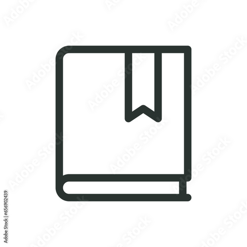 Diary with bookmark isolated icon, planner vector icon with editable stroke
