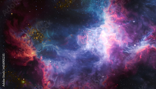 concept of distant galaxies nebula with beautiful colors and millions of stars