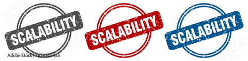 scalability stamp. scalability sign. scalability label set