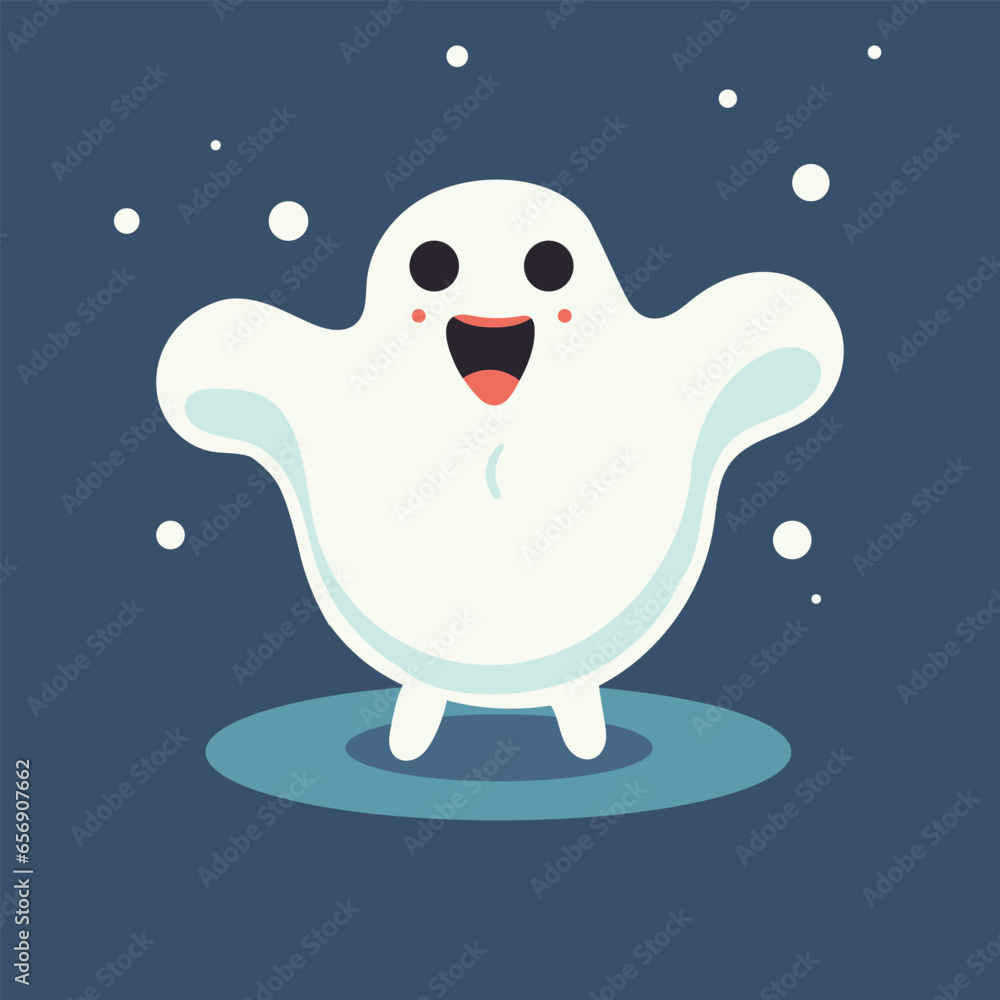 Vector cute halloween ghost flat character Vector cute halloween ghost flat character