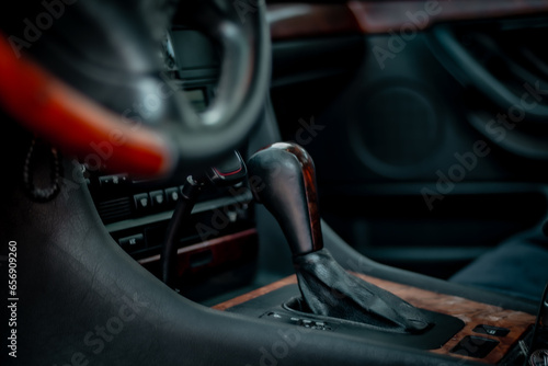 Luxurious interior of an old European car