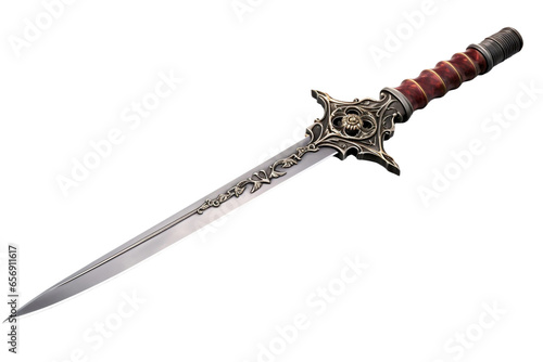 Ancient Falchion Weapon Isolated on Transparent Background