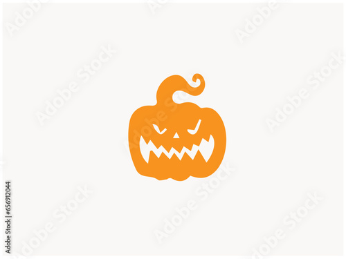 Halloween frame with cartoon pumpkin. Scary, roaring Jack o lantern face with sharp fangs, dripping saliva or droll. Isolated Halloween pumpkin creepy carving cartoon vector frame