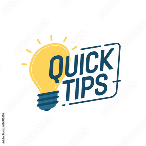 Quick tips label vector isolated on white background. Education idea vector graphic