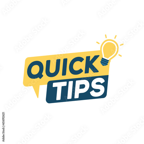 Quick tips label vector isolated on white background. Education idea vector graphic