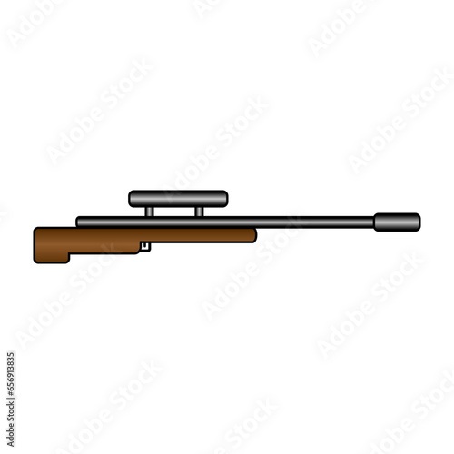 Sniper rifle icon on white.