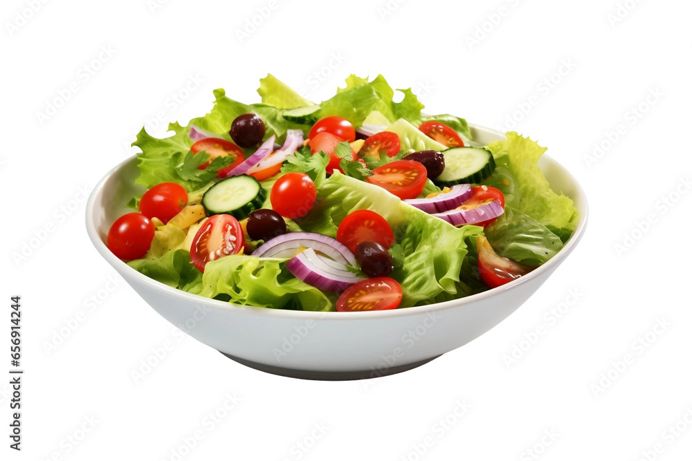 Vibrant and Healthy Salad Isolated on Transparent Background.