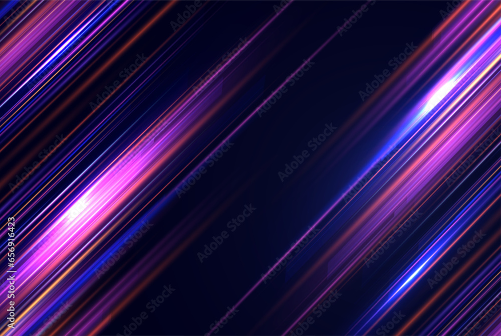 Fototapeta premium Abstract technological futuristic background. Motivational fast moving speed lines. Futuristic dynamic motion technology. Template of express lanes, lines. for games, business cards, posters, banners.