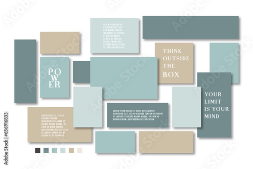 Vector photo collage template moodboard pictures grids vector illustration