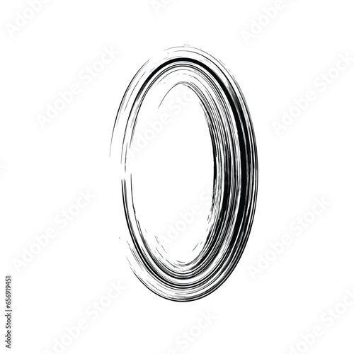 Abstract Vertical Oval Grunge Shape Hand Drawn rounded shape