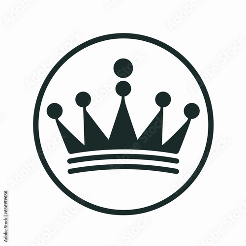 Nail salon monochrome glyph logo. Cosmetic business. Crown symbol. Design element. Created with artificial intelligence. Royal ai art for corporate branding, beauty shop, aesthetic clinic