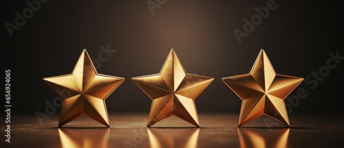Gold Star Rating Review On 3D Background With Premium Symbol . Сoncept 3D Backgrounds, Premium Symbols, Gold Star Ratings, Reviews