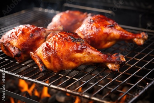 bbq chicken drumsticks on a grill