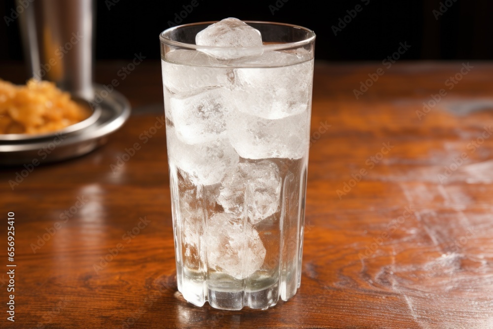 club soda served in a highball glass with ice cubes club soda served in a highball glass with ice cubes