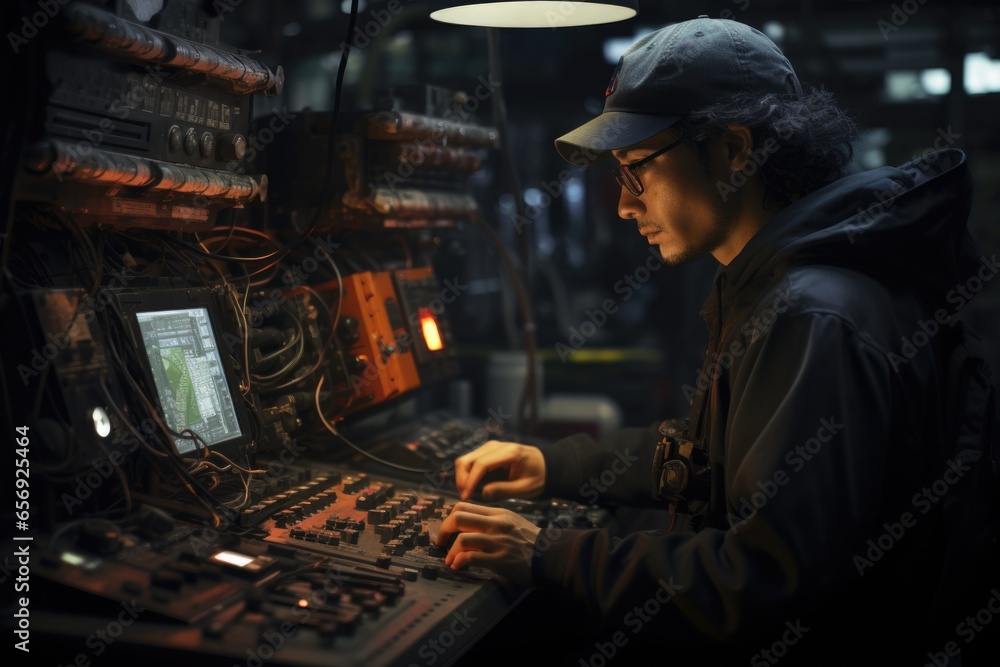 A man sitting in front of a laptop computer. This image can be used to depict concepts of work, technology, remote work, business, and communication. A man sitting in front of a laptop computer. This image can be used to depict concepts of work, technology, remote work, business, and communication.