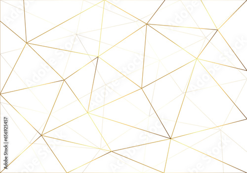 Abstract polygonal pattern luxury golden line with dark blue template background. premium style for poster, cover, print, artwork. Vector illustration