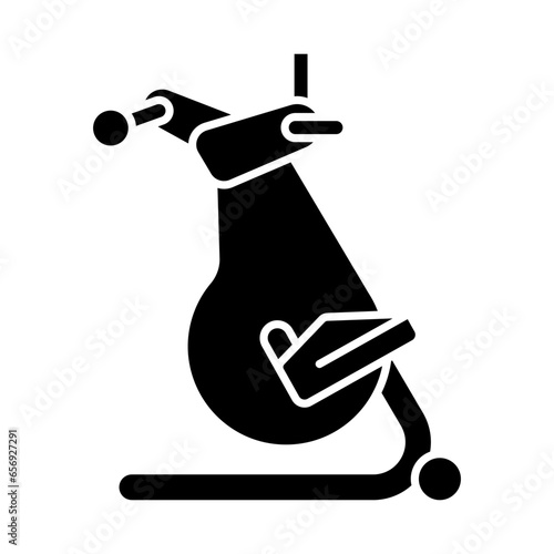 2D pixel perfect glyph style elliptical machine icon, isolated vector, silhouette illustration representing medical care equipment.