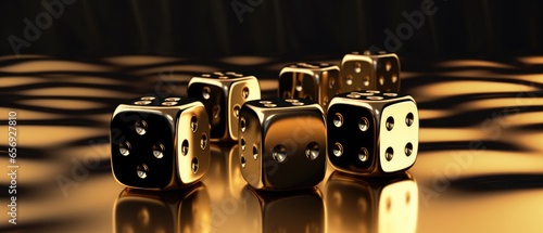 D Element Of Black And Gold Dice Luxurious Casino Aesthetic