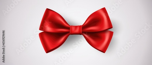 Red Bow Isolated Bow On A Transparent Or White Background . Сoncept Red Bow, Isolated Bow, Transparent Background, White Background