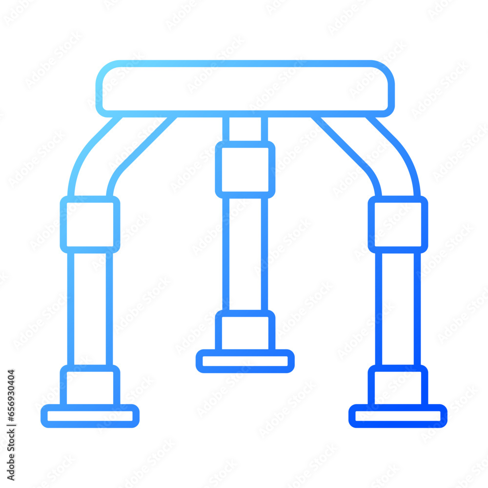 2D pixel perfect gradient shower stool icon, isolated vector, thin line illustration representing medical care equipment. 2D pixel perfect gradient shower stool icon, isolated vector, thin line illustration representing medical care equipment.