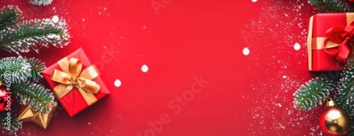 Merry Christmas and Happy New Year. Bright festive Christmas background. New Year's celebration