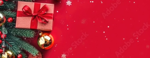 Merry Christmas and Happy New Year. Bright festive Christmas background. New Year's celebration