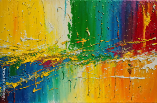 Energetic Abstraction: Vivid Stripes Dance on Canvas